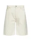 Samsoe & Samsoe Saeddie Logo-patch Denim Shorts In Neutral