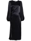 Samsoe & Samsoe Saelvira Ruched Midi Dress In Blue