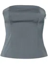 Samsoe & Samsoe Saelynn Smocked Bandeau Top In Grey