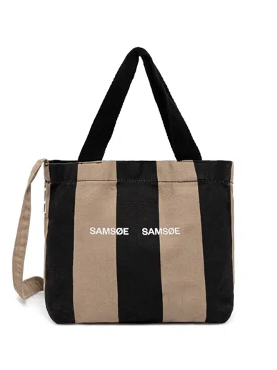 Samsoe & Samsoe Safrinka Striped Tote Bag In Pink