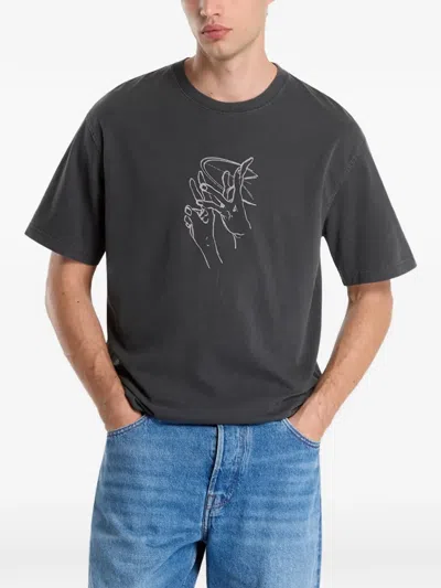 Samsoe & Samsoe Sagiles Graphic-print T-shirt In Gray