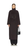 Samsoe & Samsoe Belted Double-breasted Coat In Brown