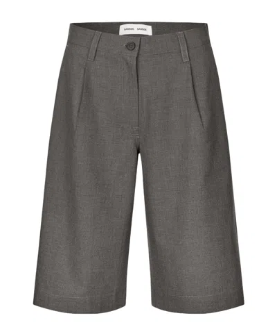 Samsoe & Samsoe Saharper Pleat Shorts In Gray