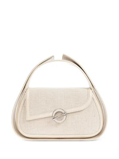 Samsoe & Samsoe Sahero Woven-texture Ring-hardware Tote Bag In Neutral