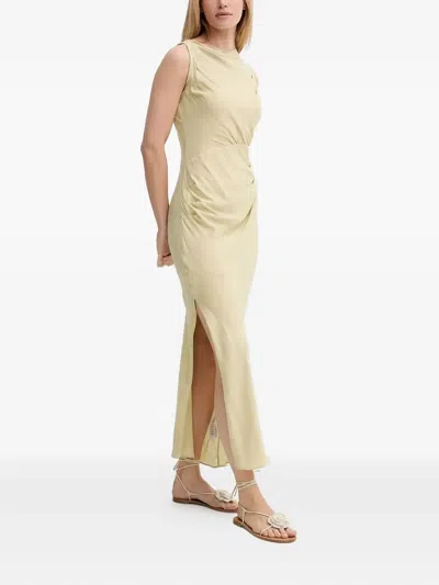 Samsoe & Samsoe Sahira Cowl-neck Side-split Dress In Neutral