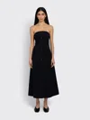Samsoe & Samsoe Sahya Strapless Button-front Dress In Black