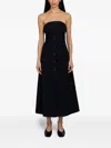 Samsoe & Samsoe Sahya Strapless Button-front Dress In Black