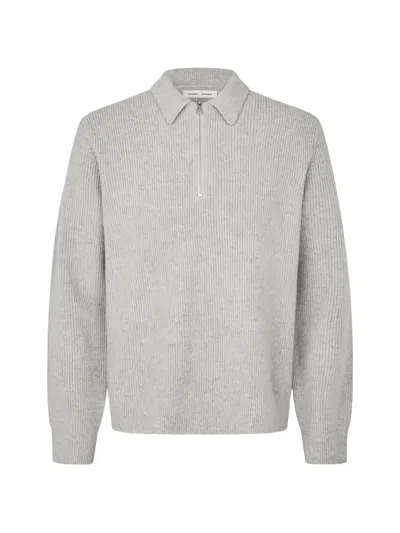 Samsoe & Samsoe Saisaks Half-zip Sweater In Grey