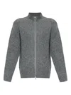Samsoe & Samsoe Sajean Zip Cardigan In Gray