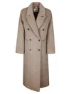 Samsoe & Samsoe Collared Long-sleeved Coat In Brown