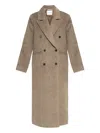 Samsoe & Samsoe Sajilla Double-breasted Coat In Neutral