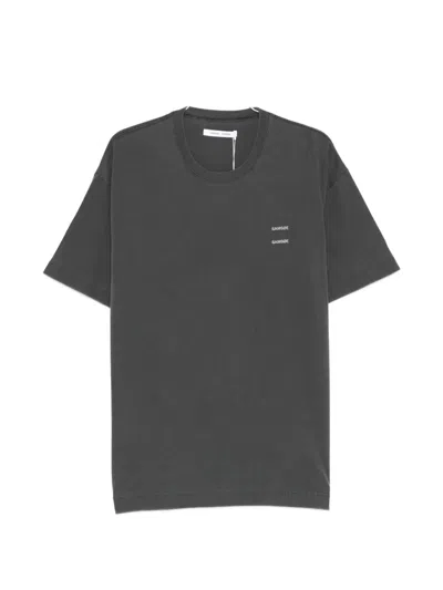 Samsoe & Samsoe Sajoel Logo T-shirt In Gray