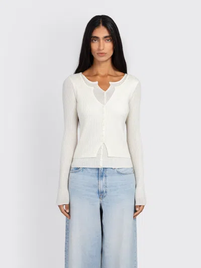 Samsoe & Samsoe Sajose Cardigan In White