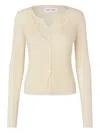 Samsoe & Samsoe Sajose Ribbed Buttoned Cardigan In Neutral