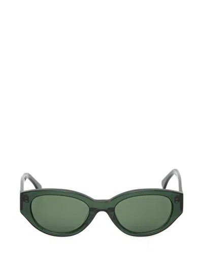 Samsoe & Samsoe Sajude Oval-frame Sunglasses In Green