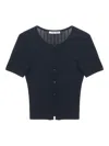Samsoe & Samsoe Sajuni Ribbed Button Cardigan In Blue