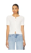 Samsoe & Samsoe Sajuni Short Sleeve Cardigan In White