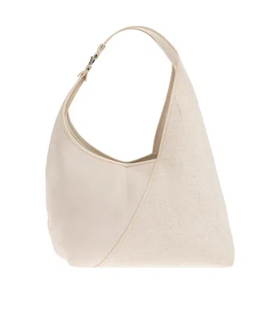 Samsoe & Samsoe Sakaia Panelled Leather-trim Shoulder Bag In Purple