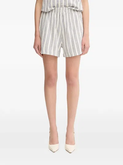 Samsoe & Samsoe Sakaja Striped Shorts In White
