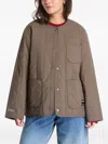 Samsoe & Samsoe Salexi Quilted Windstopper Jacket In Brown