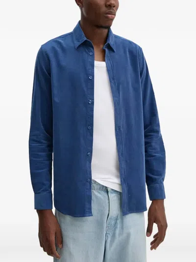 Samsoe & Samsoe Saliam Corduroy Shirt In Blue
