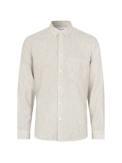 Samsoe & Samsoe Saliam Fp Stripe-print Shirt In 그레이