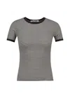 Samsoe & Samsoe Salinas Horizontal-stripe Ribbed T-shirt In Black