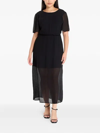 Samsoe & Samsoe Salucindy Textured Cut-out Midi Dress In Black