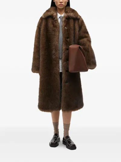 Samsoe & Samsoe Salylllo Faux-fur Coat In Brown