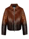 Samsoe & Samsoe Zippered Long-sleeved Leather Jacket In Brown