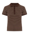 Samsoe & Samsoe Samia Striped Buttoned Polo Top In Multi