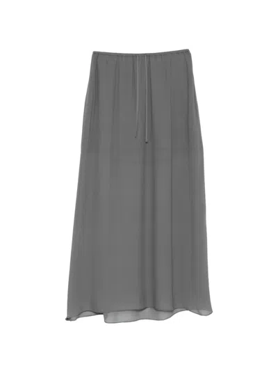 Samsoe & Samsoe Samika Drawstring Sheer-finish Skirt In Gray