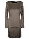 Samsoe & Samsoe Samiley Long-sleeve Mini Dress In Brown