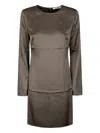 Samsoe & Samsoe Samiley Long-sleeve Mini Dress In Brown