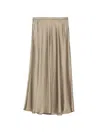 Samsoe & Samsoe Samiley Satin-finish Skirt In Brown