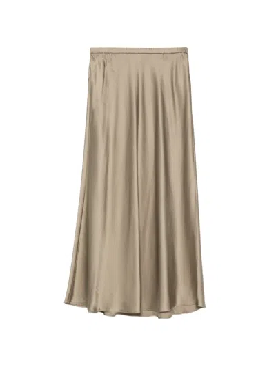 Samsoe & Samsoe Samiley Satin-finish Skirt In Brown