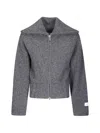 Samsoe & Samsoe Samsoe Samsoe Zip-front Wool-blend Sweater Jacket In Gray