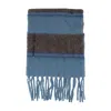 Samsoe & Samsoe Striped Fringed Scarf In Blue