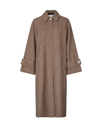 Samsoe & Samsoe Cappotto Alma 13183 Aluminum Ch. In Brown