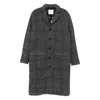 Samsoe & Samsoe Checked-pattern Single-breasted Coat In Gray