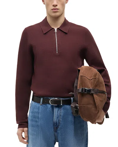 Samsoe & Samsoe Samse Samse Guna Half Zip Point Collar Sweater In Burgundy