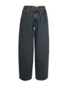 Samsoe & Samsoe Tie-waist Logo Patch Denim Jeans In Blue