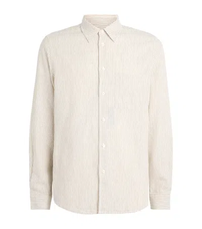 Samsoe & Samsoe Samsøe Samsøe Linen-organic Cotton Stripe Saliam Shirt In Grey
