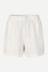 Samsoe & Samsoe Drawstring Linen Shorts In White