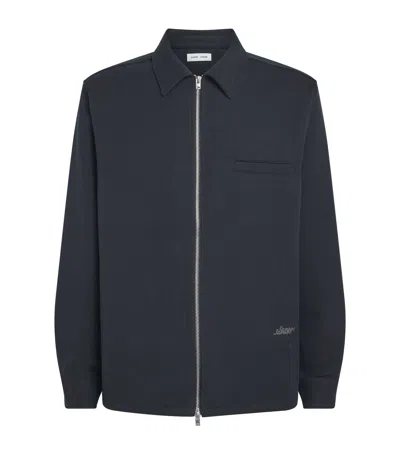 Samsoe & Samsoe Samsøe Samsøe Organic Cotton-blend Sadamon Jacket In Blue