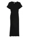 Samsoe & Samsoe Crew-neck Midi Dress In Black