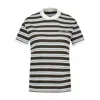 Samsoe & Samsoe Embroidered-logo Striped-pattern T-shirt In Multi