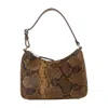 Samsoe & Samsoe Compact Snakeskin Pattern Shoulder Bag In Brown