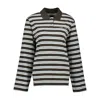 Samsoe & Samsoe Sandover Striped Long-sleeve Polo Shirt In Multi