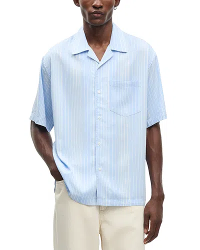 Samsoe & Samsoe Samse Samse Saemerson Stripe Pocket Shirt In Blue